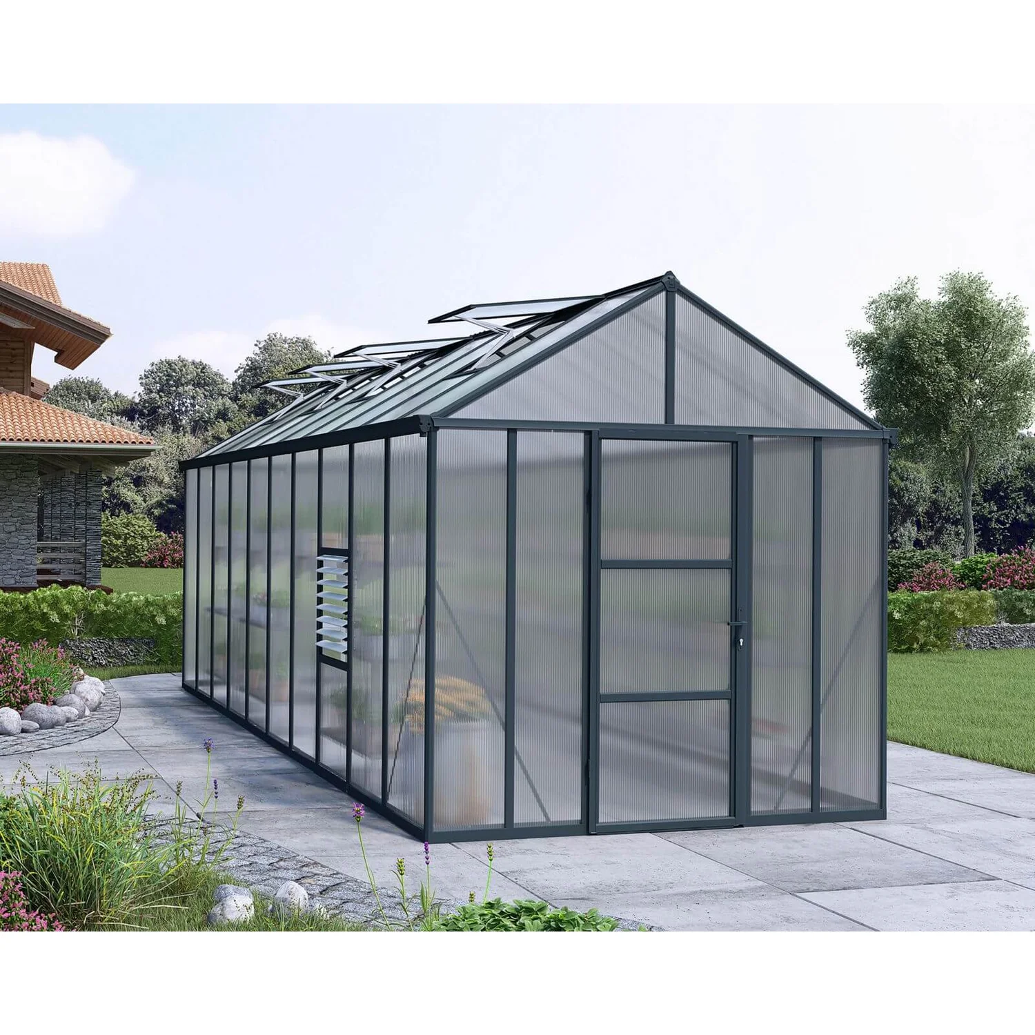Palram - Canopia Glory Greenhouse 8X20 Grey 2 Palram - Canopia Glory Greenhouse 8X20 Grey - Image 2