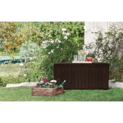 Keter Marvel Plus Outdoor Garden Storage Box 270L - Brown -Garantia Sales Store 12808515 7684900072042860