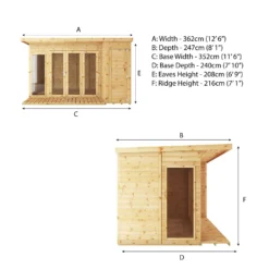 Mercia 12 X 8ft Garden Room With Side Shed -Garantia Sales Store 12809383 3774983778848834