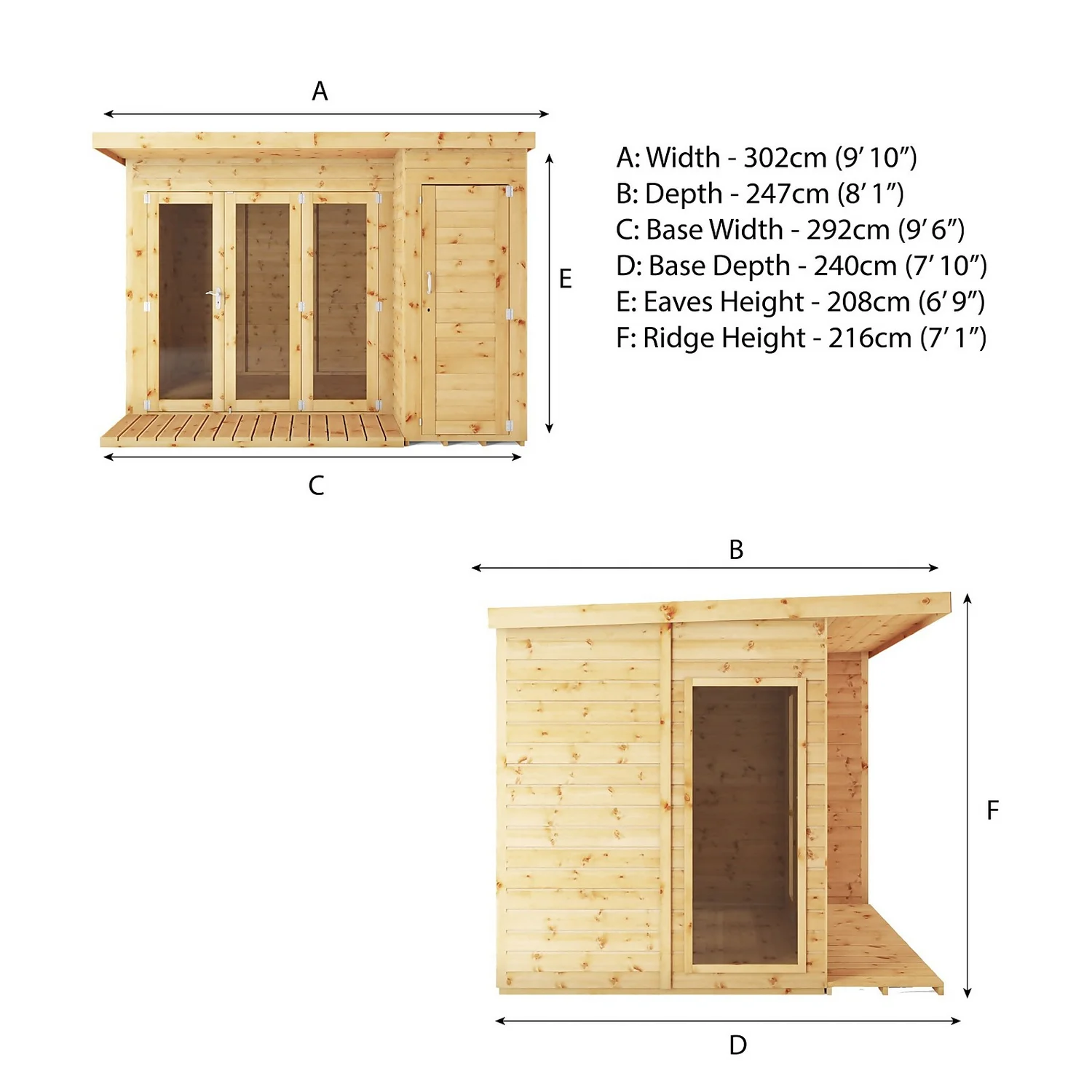 Mercia 10 X 8ft Garden Room With Side Shed 10 Mercia 10 X 8ft Garden Room With Side Shed - Image 10