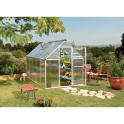 Palram 6 X 10ft Canopia Mythos Greenhouse - Silver -Garantia Sales Store 12810855 4384833196188075