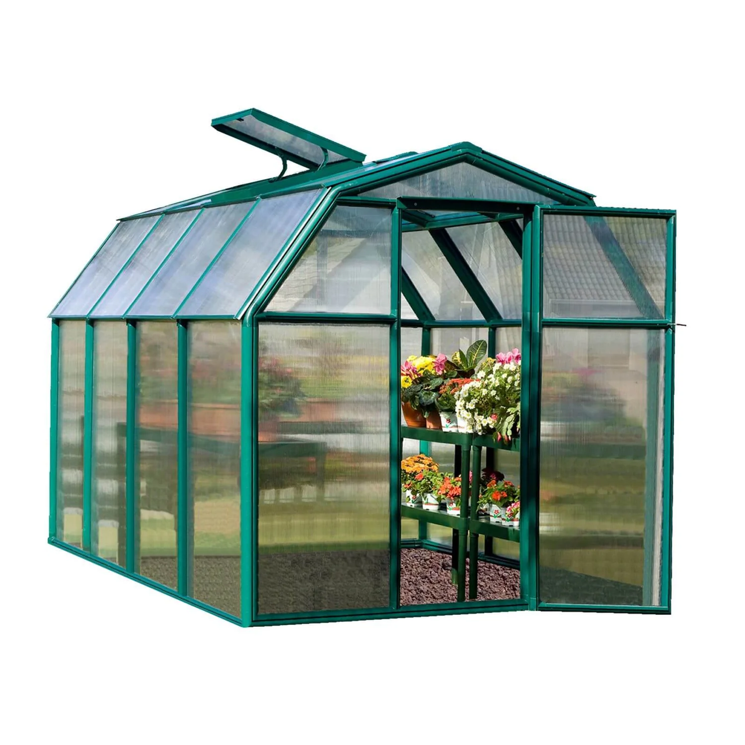 Palram 6 X 8ft Canopia Eco Grow Greenhouse - Green 1 Palram 6 X 8ft Canopia Eco Grow Greenhouse - Green