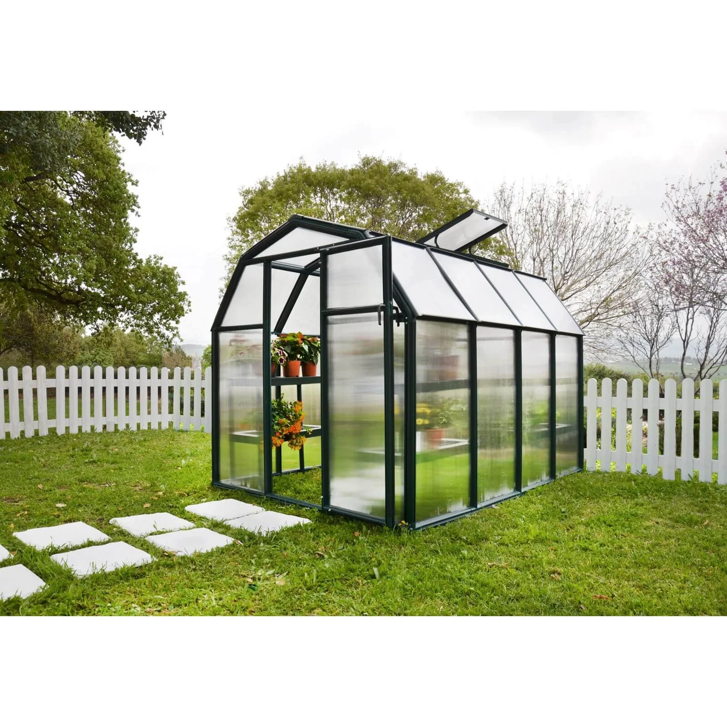 Palram 6 X 8ft Canopia Eco Grow Greenhouse - Green 6 Palram 6 X 8ft Canopia Eco Grow Greenhouse - Green - Image 6