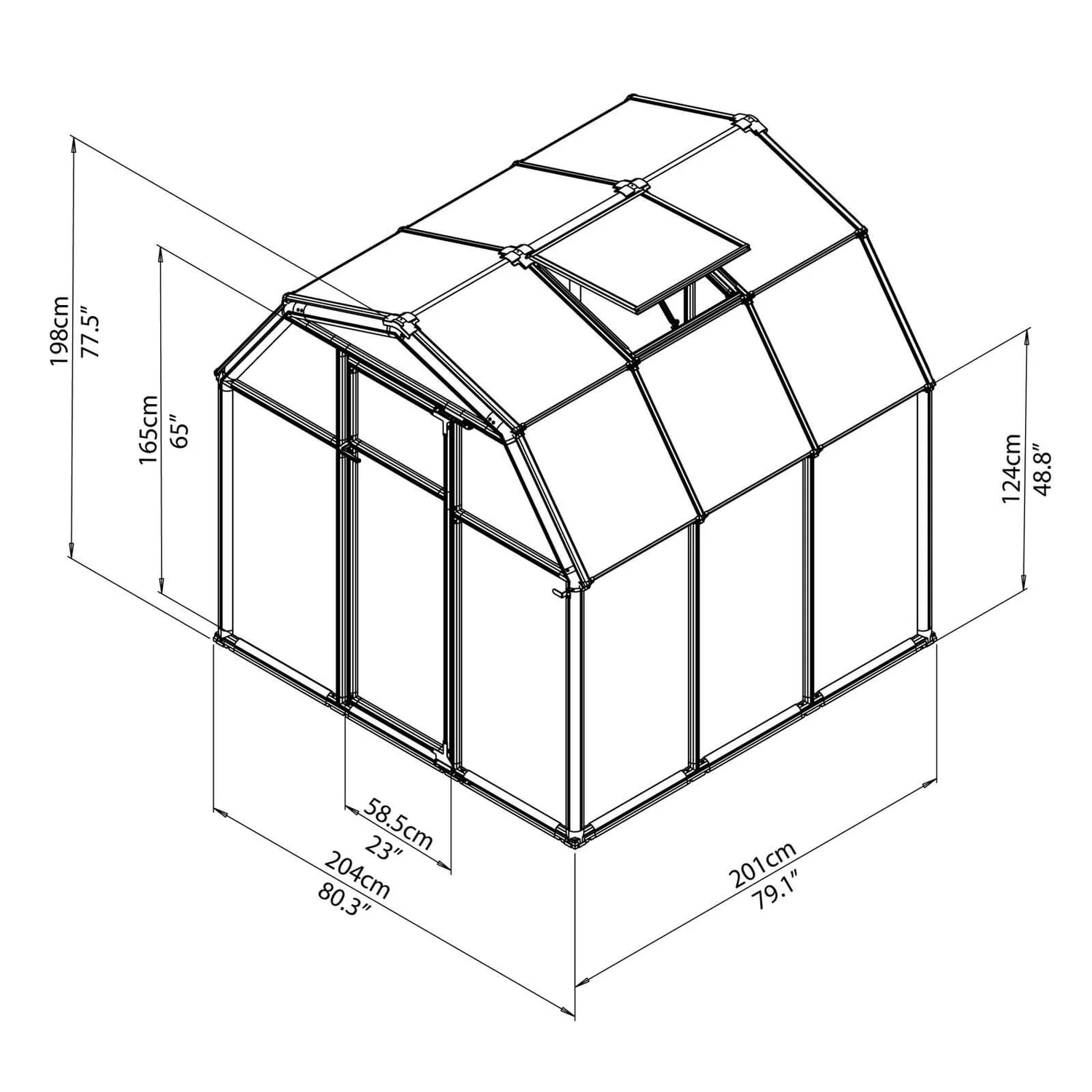 Palram 6 X 6ft Canopia Eco Grow Greenhouse - Green 7 Palram 6 X 6ft Canopia Eco Grow Greenhouse - Green - Image 7