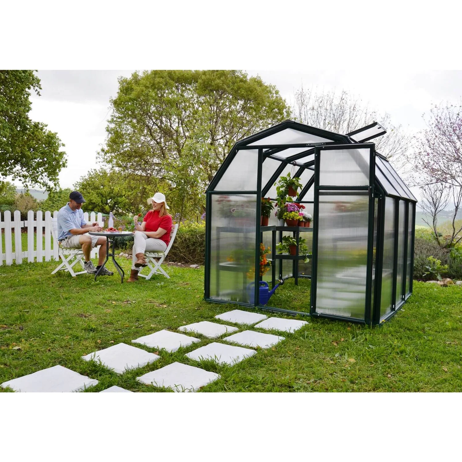 Palram 6 X 6ft Canopia Eco Grow Greenhouse - Green 3 Palram 6 X 6ft Canopia Eco Grow Greenhouse - Green - Image 3