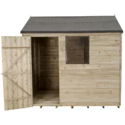 8x6ft Forest Natural Timber Overlap Reverse Apex Wooden Shed -Garantia Sales Store 12810909 1424833192857670