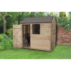 8x6ft Forest Natural Timber Overlap Reverse Apex Wooden Shed -Garantia Sales Store 12810909 2094833192916188