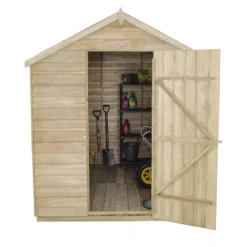 8x6ft Forest Natural Timber Overlap Apex Pressure Treated Wooden Shed -Garantia Sales Store 12810910 1264833195895389