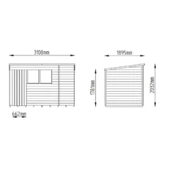 10x6ft Forest Natural Timber Overlap Pent Pressure Treated Wooden Shed -Garantia Sales Store 12810915 9274833198595296