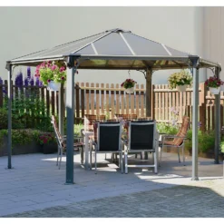 Palram - Canopia Monaco Hexagonal Garden Gazebo Grey 12 Palram - Canopia Monaco Hexagonal Garden Gazebo Grey -Garantia Sales Store 12810973 1644924172856303