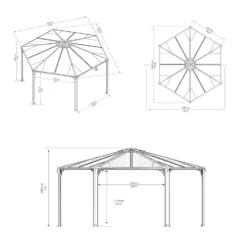 Palram - Canopia Monaco Hexagonal Garden Gazebo Grey 11 Palram - Canopia Monaco Hexagonal Garden Gazebo Grey -Garantia Sales Store 12810973 2024924172811849