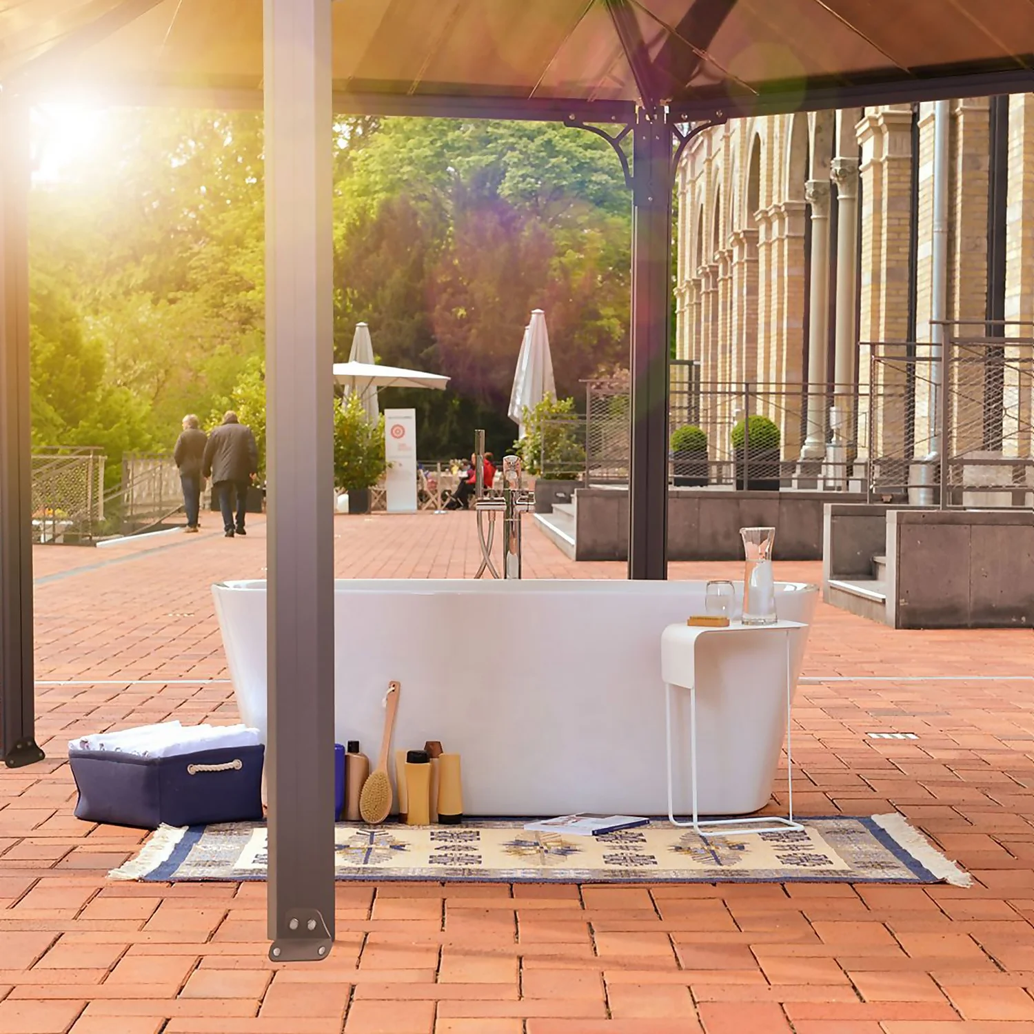 Palram - Canopia Monaco Hexagonal Garden Gazebo Grey 5 Palram - Canopia Monaco Hexagonal Garden Gazebo Grey - Image 5