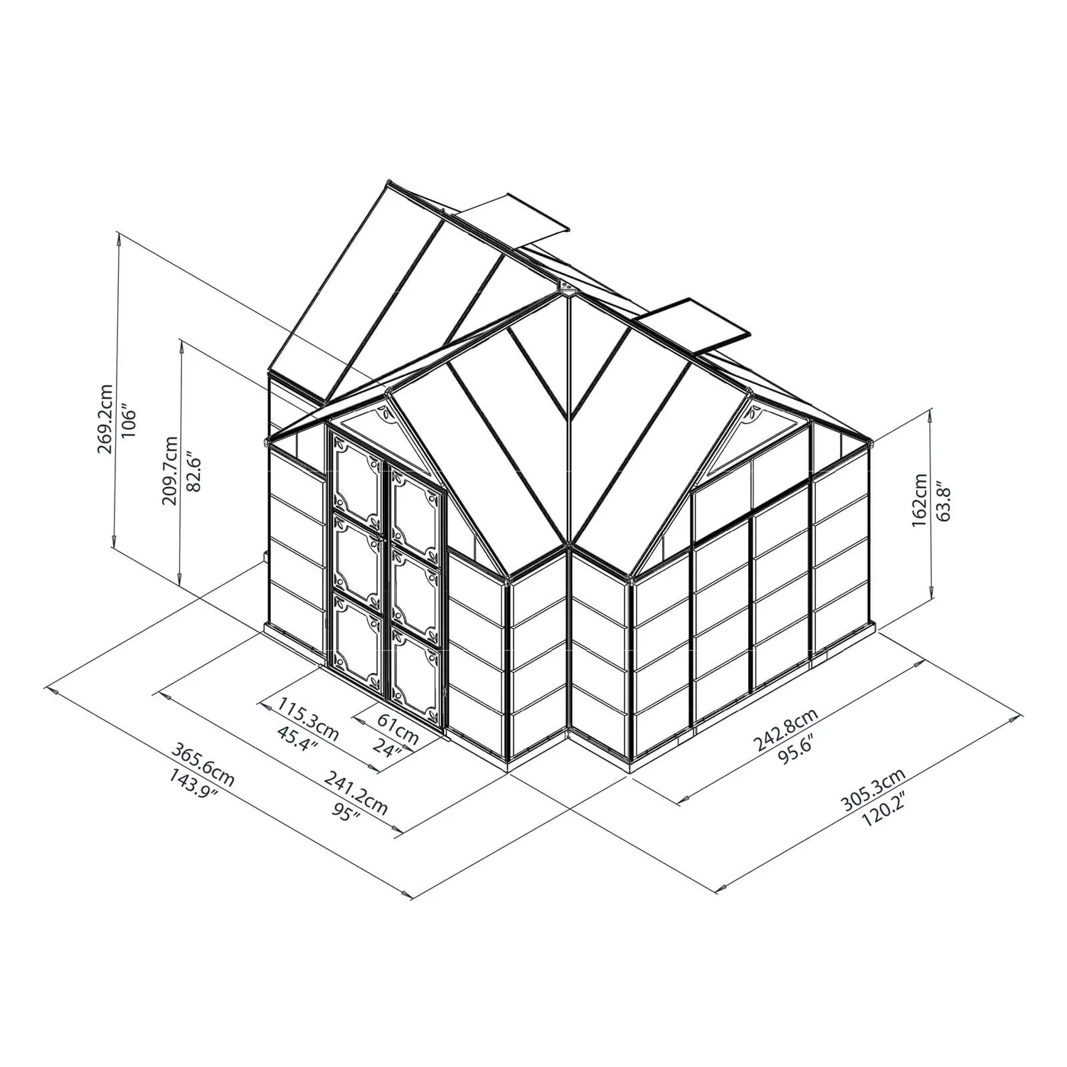 Palram - Canopia Victory Orangery Garden Chalet 10 Palram - Canopia Victory Orangery Garden Chalet - Image 10
