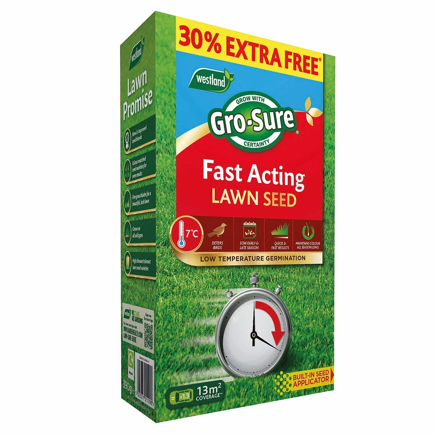 Gro-Sure Fast Acting Lawn Seed - 10m² +30% Extra Free 1 Gro-Sure Fast Acting Lawn Seed - 10m² +30% Extra Free