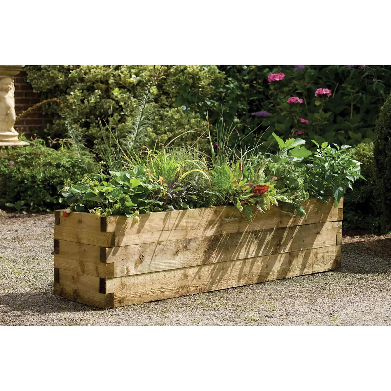 Forest Garden Wooden Caledonian Garden Trough Planter 2 Forest Garden Wooden Caledonian Garden Trough Planter - Image 2