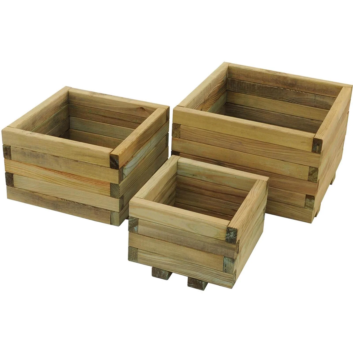 Forest Garden Wooden Kendal Square Planter (Set Of 3) 1 Forest Garden Wooden Kendal Square Planter (Set Of 3)