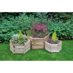 Forest Garden Wooden York Hexagonal Planter (Set Of 3) -Garantia Sales Store 12812616 1114833221460330