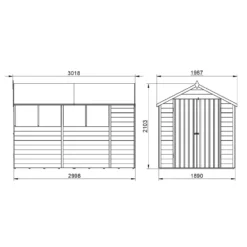 Forest 10 X 6ft Overlap Pressure Treated Apex Shed - Double Door -incl. Installation -Garantia Sales Store 12814917 1384832992762203