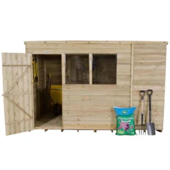 10x6ft Forest Wooden Overlap Pressure Treated Pent Shed -incl. Installation -Garantia Sales Store 12815042 1354845697845306