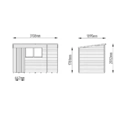10x6ft Forest Wooden Overlap Pressure Treated Pent Shed -incl. Installation -Garantia Sales Store 12815042 2044845697976076