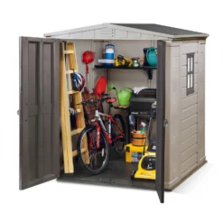 Keter Factor 6 X 6ft Outdoor Garden Apex Storage Shed - Beige/Brown -Garantia Sales Store 12817719 1384909322598441