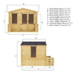 Mercia 3.3 X 3.7m Sherwood Log Cabin -Garantia Sales Store 12820083 5365023718542593