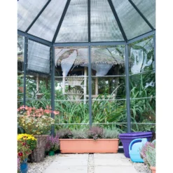 Palram 8ft Canopia Oasis Hexagonal Greenhouse - Grey -Garantia Sales Store 12821843 1594895167809666