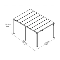 Palram - Canopia Milano 4300 Garden Gazebo Grey Bronze -Garantia Sales Store 12821928 9554833173520981