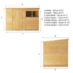 Mercia 10 X 6ft Overlap Pent Shed - Incl. Installation -Garantia Sales Store 12822315 2324976248004889