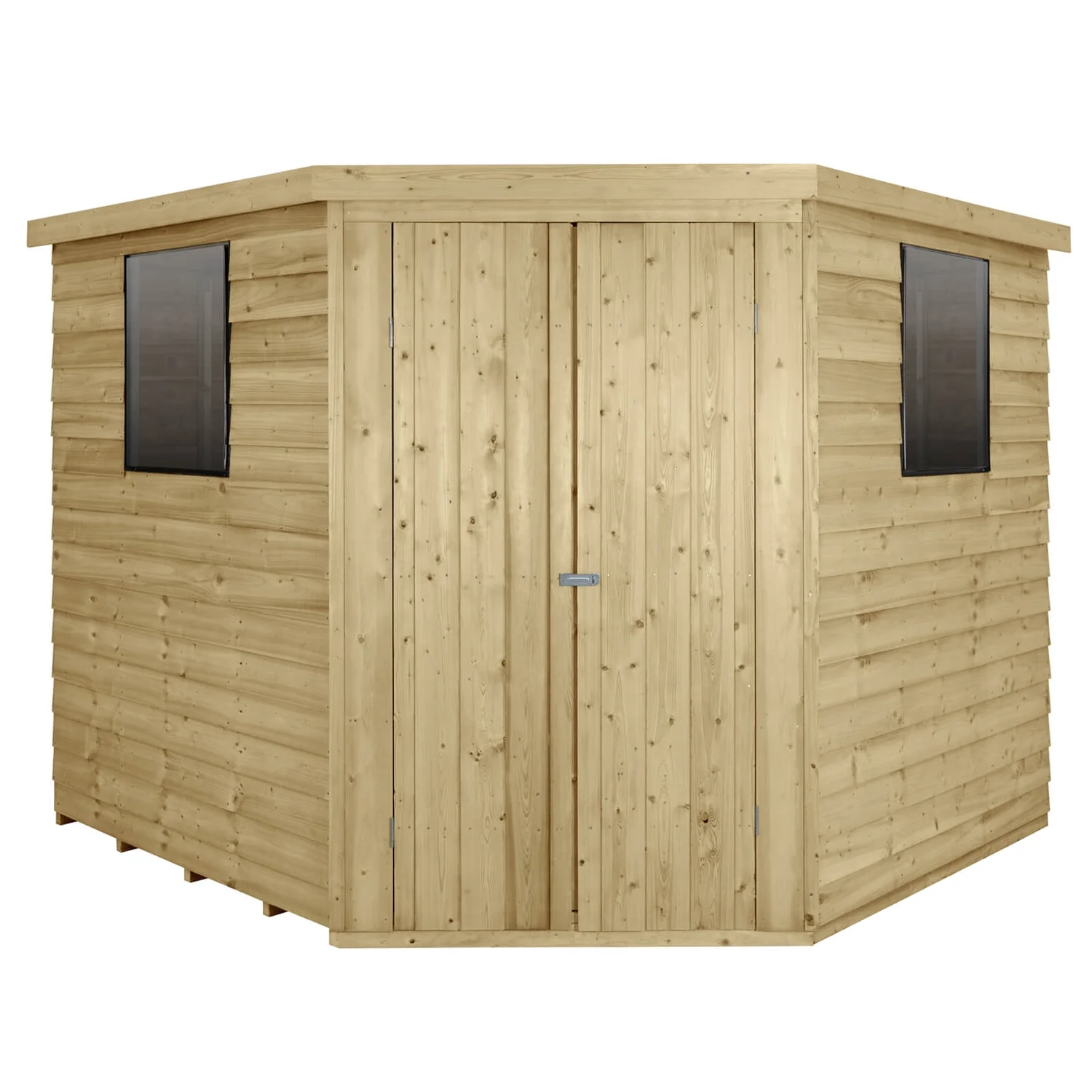 8x8ft Forest Overlap Pressure Treated Corner Shed -incl. Installation 1 8x8ft Forest Overlap Pressure Treated Corner Shed -incl. Installation
