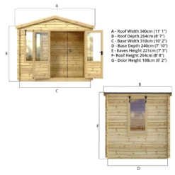 Mercia (Installation Included) 2.6x3.3m Sherwood 19mm Log Cabin -Garantia Sales Store 12825709 1454833218106195