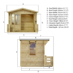 Mercia (Installation Included) 3.3x3.4m Sherwood 19mm Log Cabin -Garantia Sales Store 12825715 5994833219356904