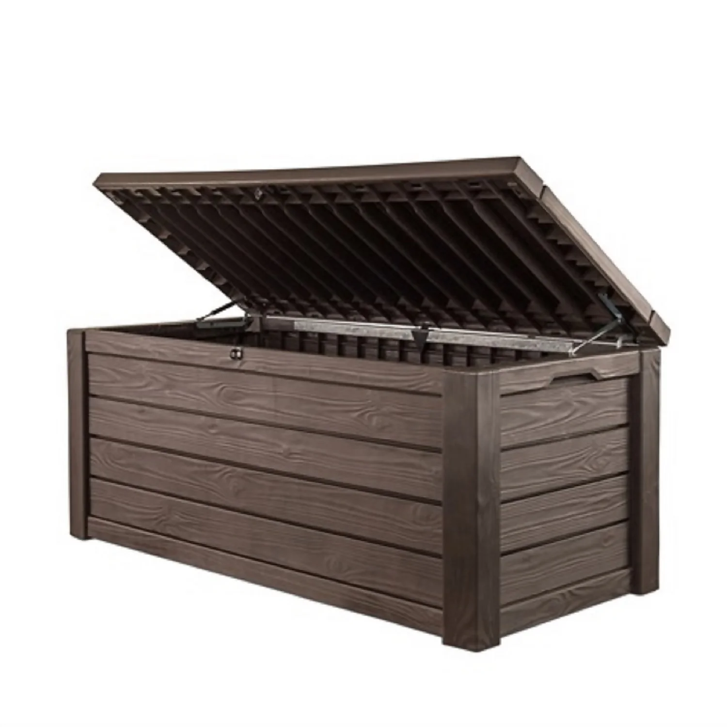 Keter Westwood Outdoor Garden Storage Box 570L - Brown 2 Keter Westwood Outdoor Garden Storage Box 570L - Brown - Image 2