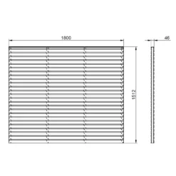 6ft X 5ft (1.8m X 1.5m) Pressure Treated Contemporary Double Slatted Fence Panel - Pack Of 3 -Garantia Sales Store 12832585 1474833196152393