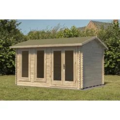 Chiltern 4.0m X 3.0m Log Cabin Single Glazed 24kg Felt, Plus Underlay