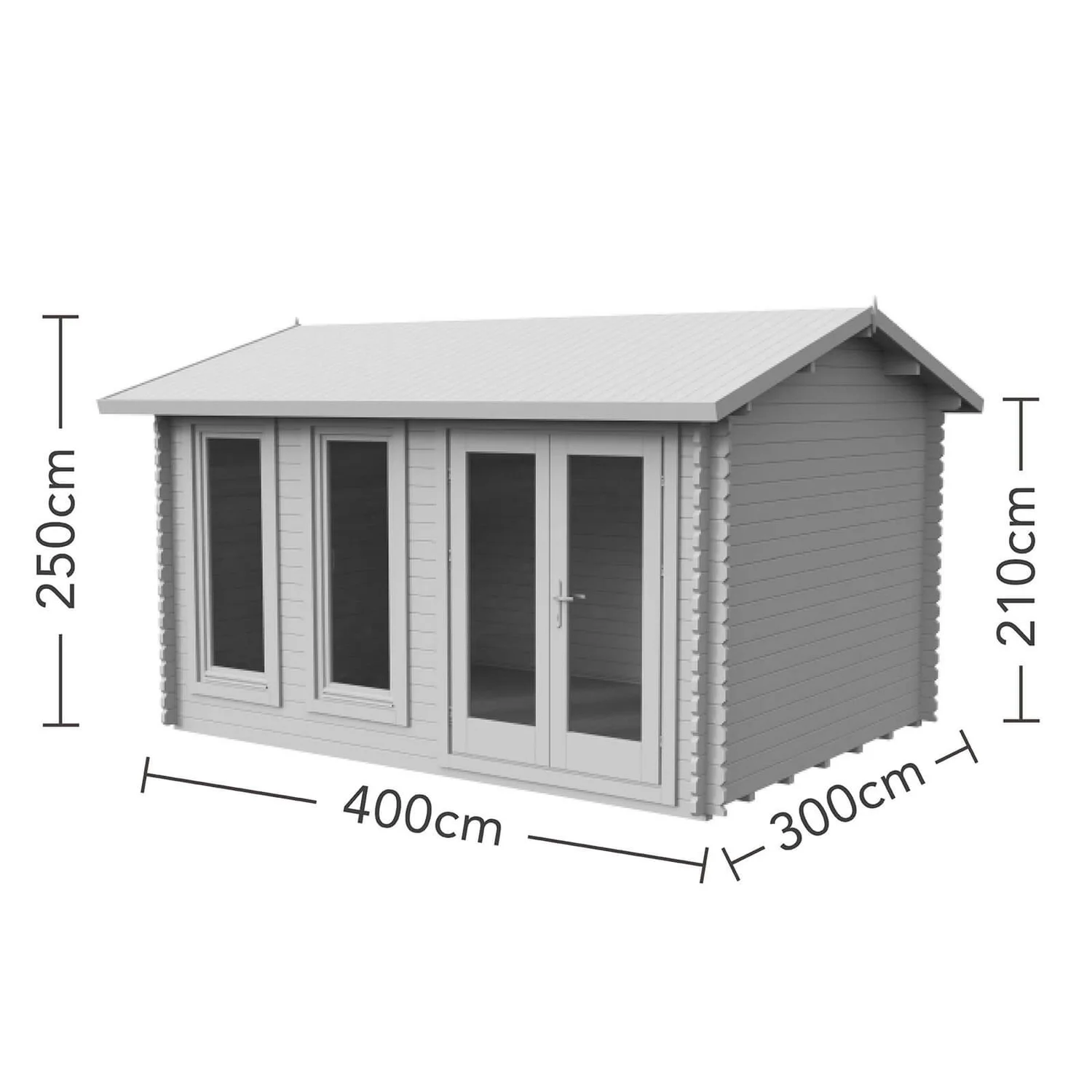 Chiltern 4.0m X 3.0m Log Cabin Single Glazed With Felt Shingles And Underlay 8 Chiltern 4.0m X 3.0m Log Cabin Single Glazed With Felt Shingles And Underlay - Image 8