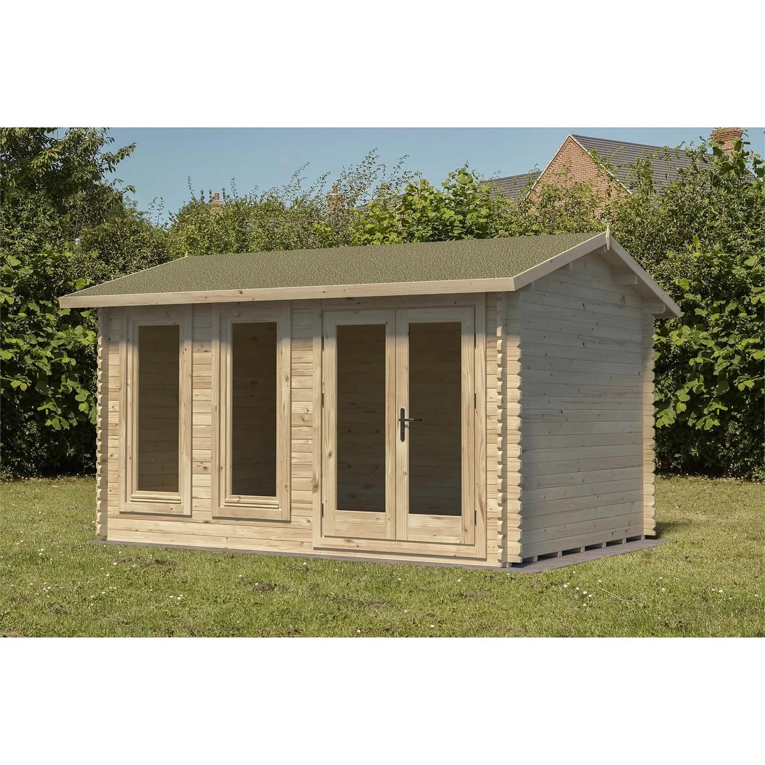 Chiltern 4.0m X 3.0m Log Cabin Double Glazed 24kg Felt, Plus Underlay 1 Chiltern 4.0m X 3.0m Log Cabin Double Glazed 24kg Felt, Plus Underlay