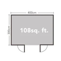 Melbury 4.0m X 3.0m Log Cabin Single Glazed 24kg Polyester Felt, No Underlay -Garantia Sales Store 12832771 3654833197007021