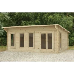 Forest Wolverley 6.0m X 4.0m Log Cabin Double Glazed 24kg Polyester Felt, Plus Underlay