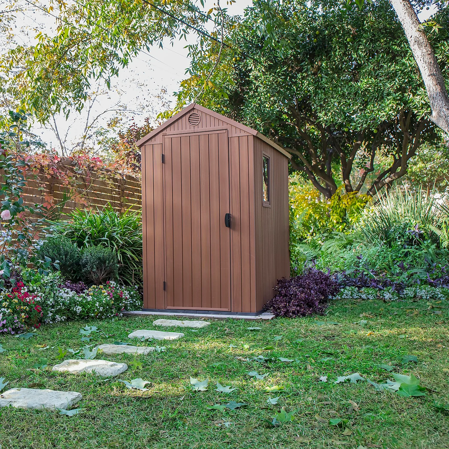 Keter Darwin 6 X 4ft Outdoor Garden Apex Storage Shed - Brown 2 Keter Darwin 6 X 4ft Outdoor Garden Apex Storage Shed - Brown - Image 2