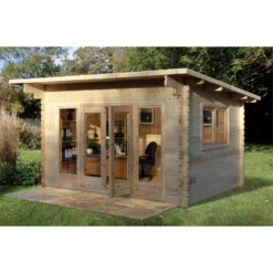 Forest Melbury 4.0m X 3.0m Log Cabin Single Glazed 24kg Polyester Felt, Plus Underlay - Installation Included -Garantia Sales Store 12833106 8814833196737465