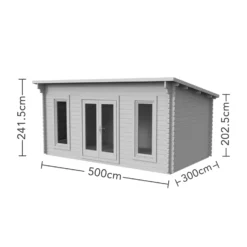Forest Elmley 5.0m X 3.0m Log Cabin Double Glazed 34kg Polyester Felt, Plus Underlay - Installation Included -Garantia Sales Store 12833118 1334833198873993
