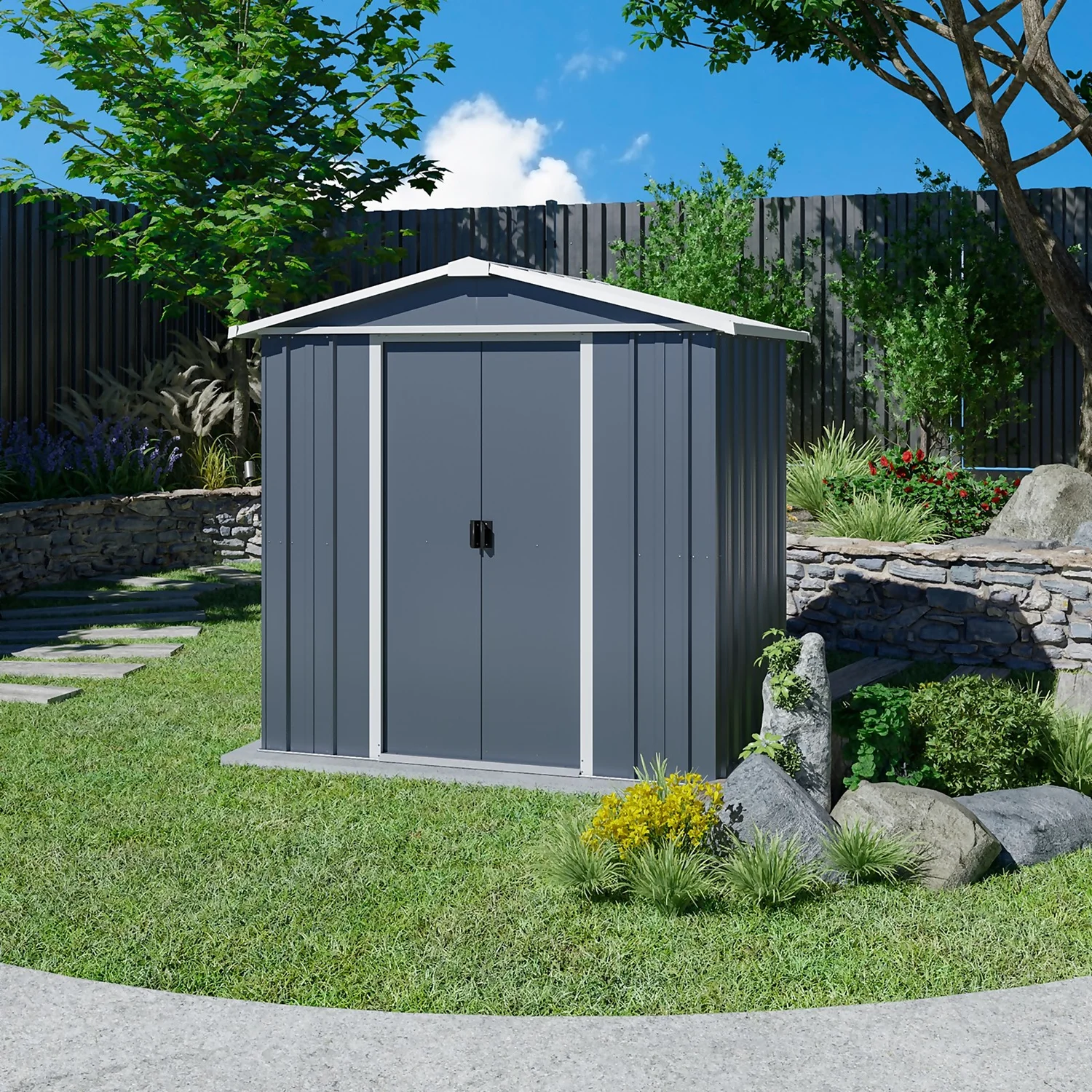 Yardmaster 6x7ft Metal Apex Shed 2 Yardmaster 6x7ft Metal Apex Shed - Image 2