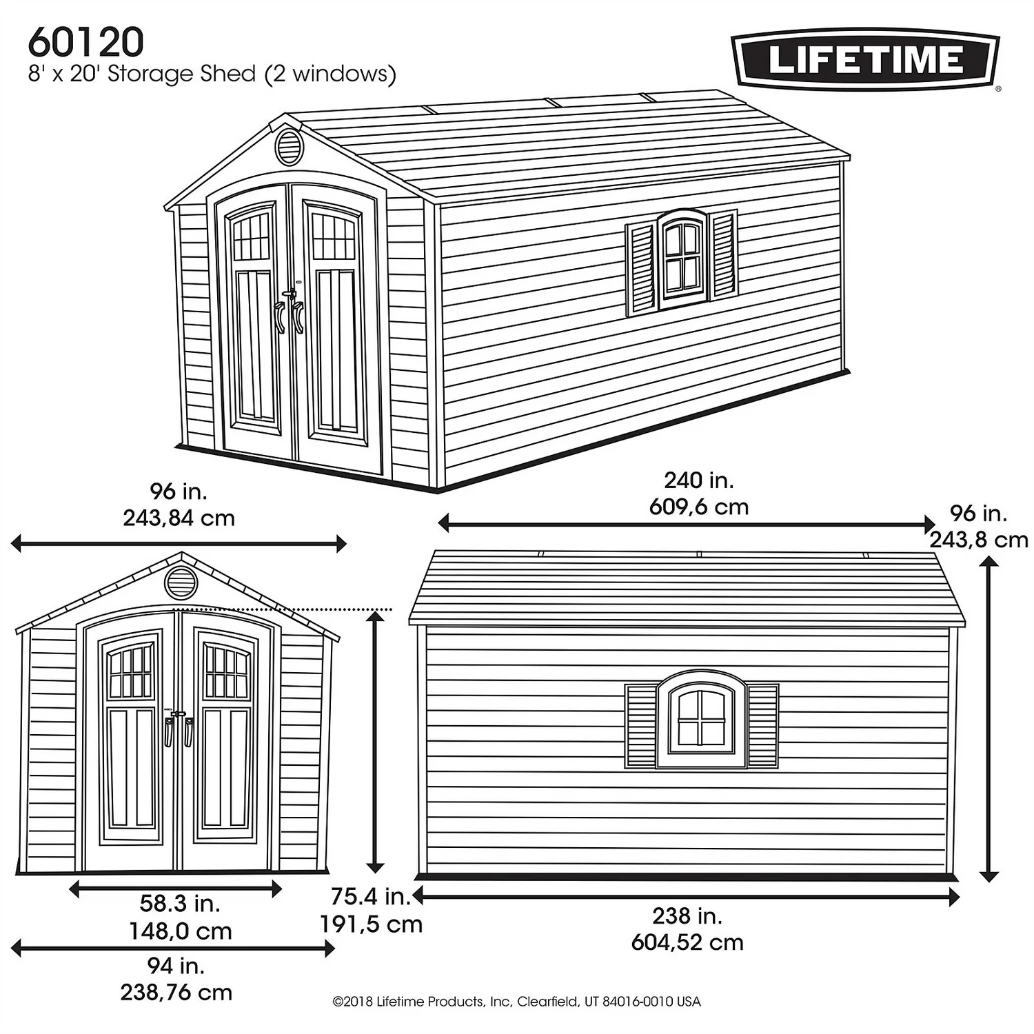 Lifetime 8 X 20 Ft Outdoor Storage Shed 7 Lifetime 8 X 20 Ft Outdoor Storage Shed - Image 7