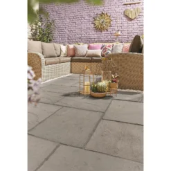 Stylish Stone Chantry Paving Patio Kit 10.22 Sqm Graphite -Garantia Sales Store 12875994 1054843737960522