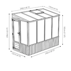 Country Living Southwell 8 X 4ft Premium Lean To Greenhouse Painted + Installation - Thorpe Towers -Garantia Sales Store 12876015 6364843879586487