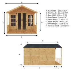 Country Living Tuxford 12 X 8ft Premium Traditional Summerhouse Painted + Installation - Thorpe Towers -Garantia Sales Store 12877400 6375040028689741