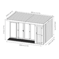 Country Living Overton 12 X 8ft Premium Garden Room Summerhouse With Side Shed Painted + Installation - Thorpe Towers -Garantia Sales Store 12881651 2084843876849908