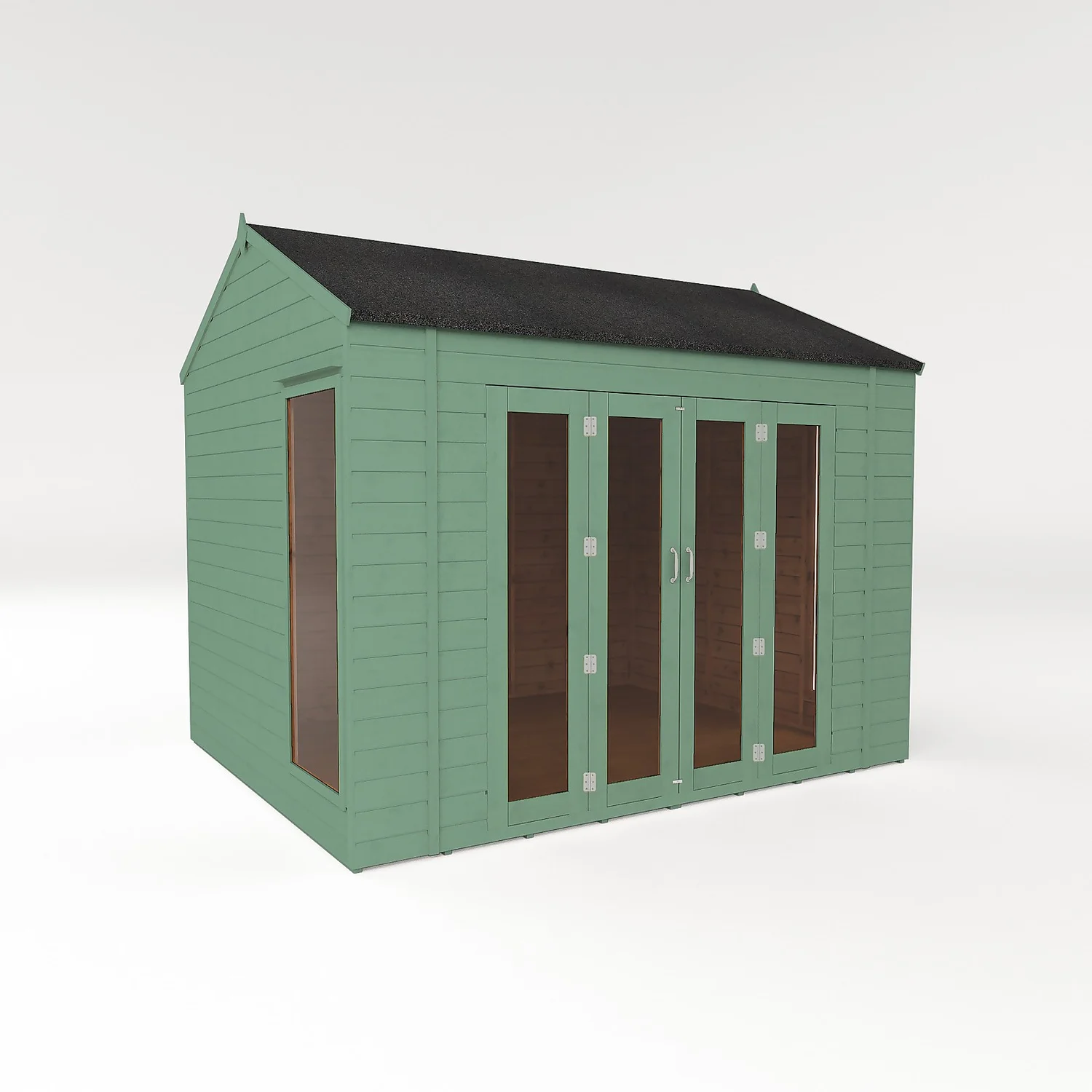 Country Living Hawksworth 10 X 8ft Summerhouse Painted + Installation - Aurora Green 1 Country Living Hawksworth 10 X 8ft Summerhouse Painted + Installation - Aurora Green