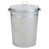 Homebase Galvanised Steel Outdoor Bin With Lid - 85L